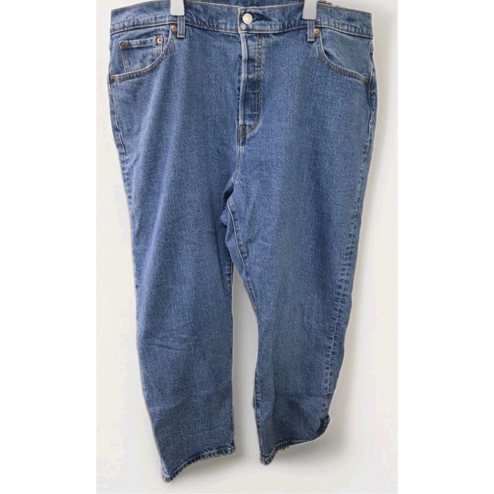 Levis 501 Original Fit Straight Leg Blue Denim Jeans Medium Wash Button Fly